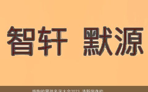 姓陶的男孩名字大全2023 清新俊逸的宝宝名 新颖有涵养的陶姓男孩宝宝名字最新