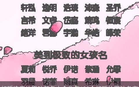 好听响亮的男孩起名大全龙年100个好听的男孩名字