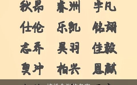 褚姓含张的名字