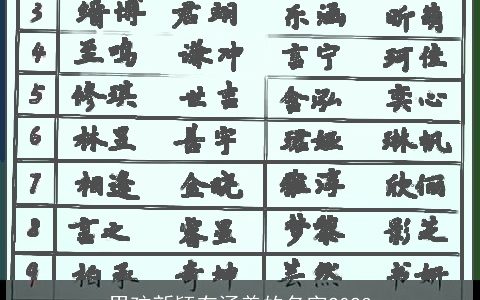 男孩新颖有涵养的名字2023