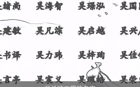 吴姓顺口男孩名字