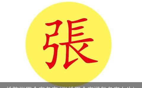 姓陈张四个字名字(张姓四个字洋气名字女生)