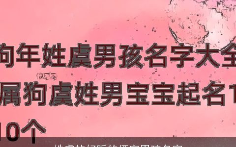 姓虞的好听的俩字男孩名字