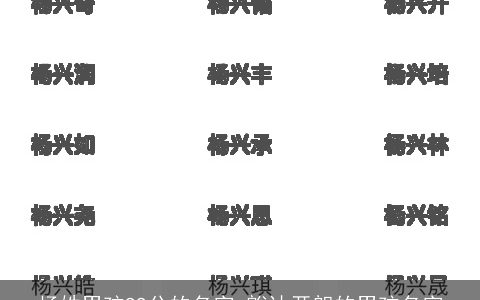 杨姓男孩99分的名字 豁达开朗的男孩名字