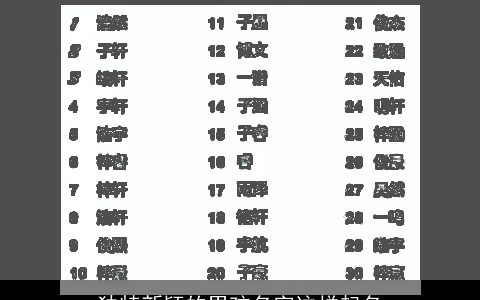 独特新颖的男孩名字这样起名
