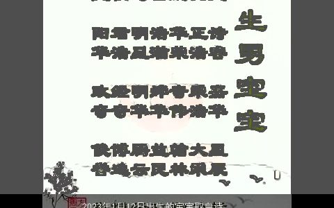 2023年1月12日出生的宝宝取自诗词的名字 出自楚辞周易的宝宝名字解析