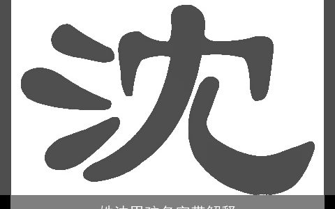 姓沈男孩名字带解释