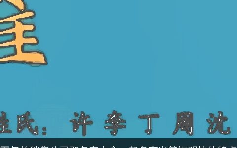 霸气的销售公司取名字大全  起名突出简短明快的特点