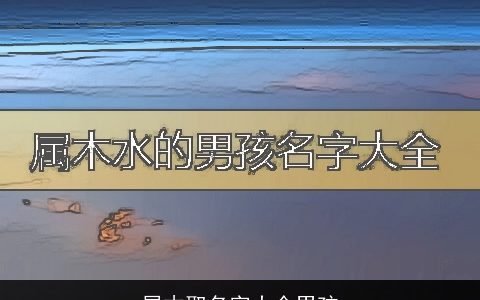 属木取名字大全男孩
