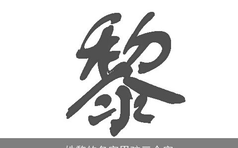 姓黎的名字男孩三个字