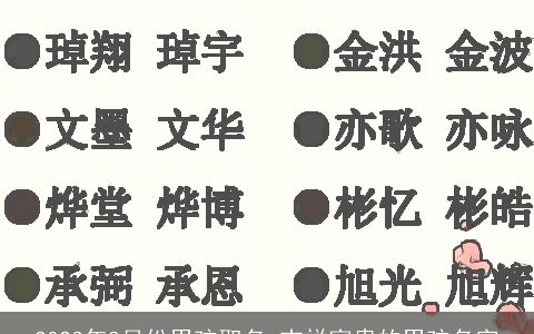 2024年8月份男孩取名 吉祥富贵的男孩名字