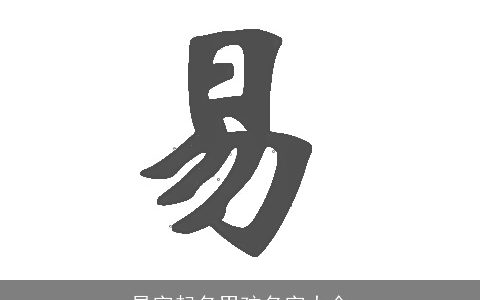 易字起名男孩名字大全