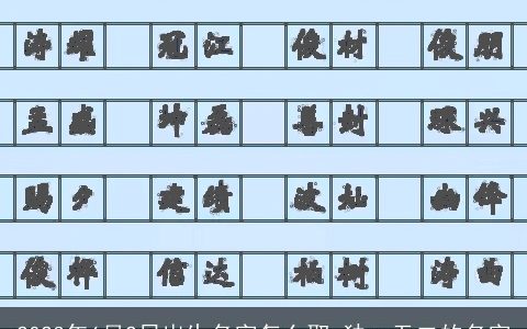 2023年6月2日出生名字怎么取 独一无二的名字