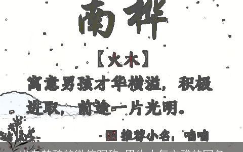 出自楚辞的微信昵称 男生大气文雅的网名