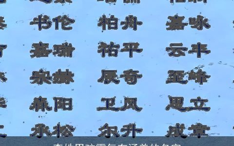 李姓男孩霸气有涵养的名字
