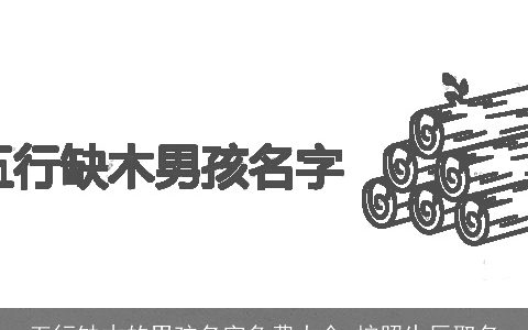 五行缺木的男孩名字免费大全 按照生辰取名