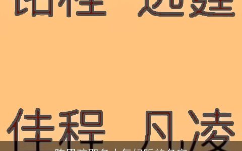 陈男孩取名大气好听的名字