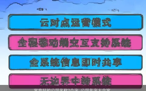 寓意好的公司名称2个字 公司名字大全寓意解析 寓意寓意的公司公司名字大全最新