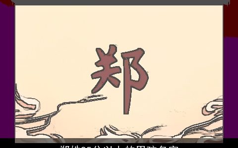 郑姓95分以上的男孩名字