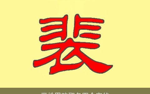 裴姓男孩取名四个字的