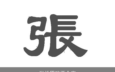 张姓男孩两个字