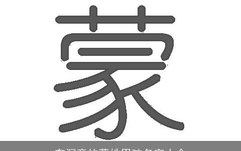 有深意的蒙姓男孩名字大全