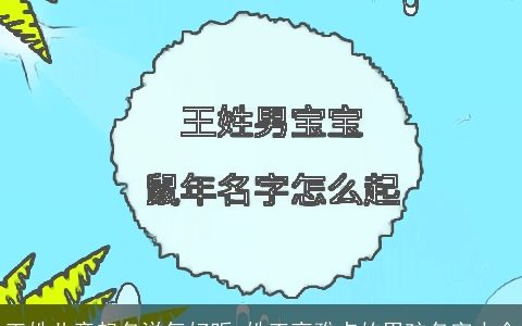 王姓儿童起名洋气好听 姓王高雅点的男孩名字大全