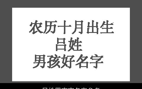 吕姓男宝宝名字参考
