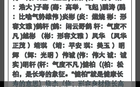 男孩名字带楚字寓意