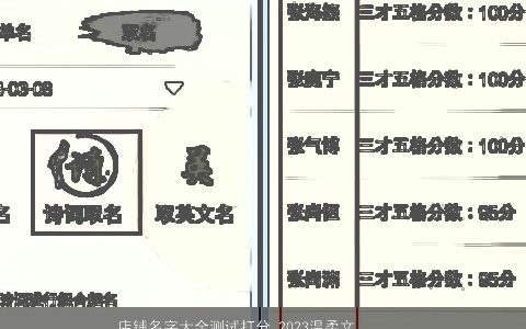 店铺名字大全测试打分 2024温柔文静字测试打分起名网叁的店铺名字大全推荐