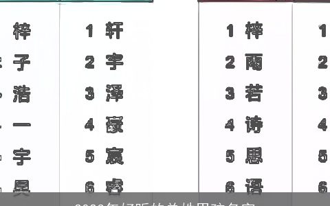 2024年好听的单姓男孩名字