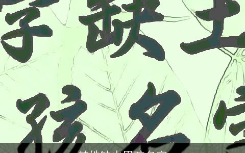 韩姓缺火男孩名字