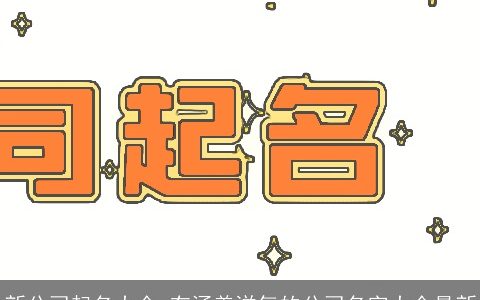 新公司起名大全 有涵养洋气的公司名字大全最新