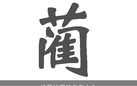 姓蔺的男孩名字大全