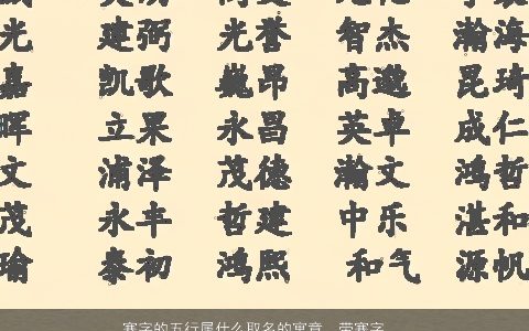 寒字的五行属什么取名的寓意  带寒字的男孩名字大全 有涵养寓意的带字男孩名