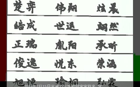 2024年2月15日元宵节出生的男宝宝取名 寓意好的男孩名字大全 好听寓意的男宝宝男孩名挑选