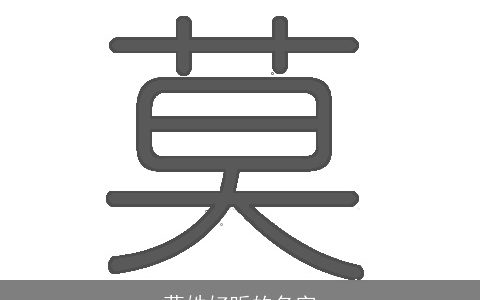 莫姓好听的名字