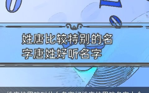 姓唐的男孩叫什么名字好姓唐的男孩名字大全