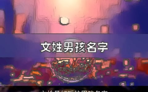 文姓最好听的男孩名字