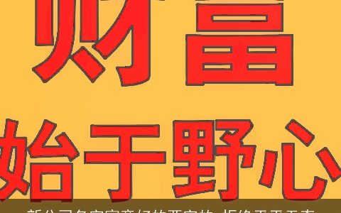 新公司名字寓意好的两字的 拒绝平平无奇