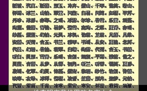 姓李明字辈的男孩名字大全