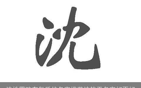 沈姓男孩有气质的名字推荐沈钦平名字好不好