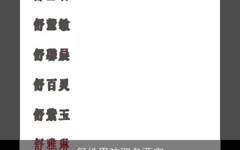 舒姓男孩取名两字