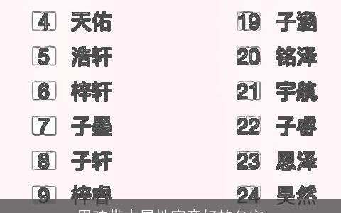 男孩带木属性寓意好的名字