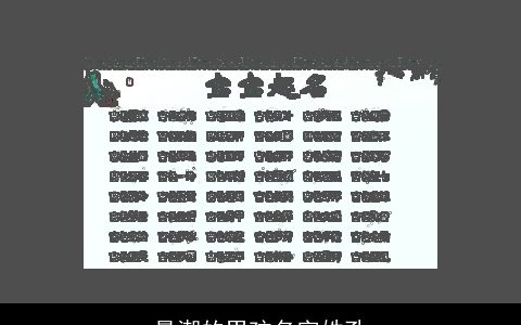 最潮的男孩名字姓孔