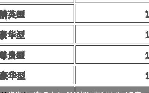 咨询公司起名大全 2024好听吉利的公司名字