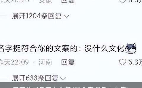 三字公司名字大全集(四个字取名大全集)