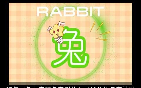 87年属兔人店铺名字叫什么 100分的名字放送
