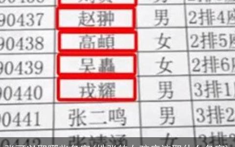 张可以取哪些名字(姓张的女孩应该取什么名字)