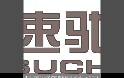 两个字的公司名称简单有格调 公司大全名字大全 2024好听简单的公司公司名字大全最新